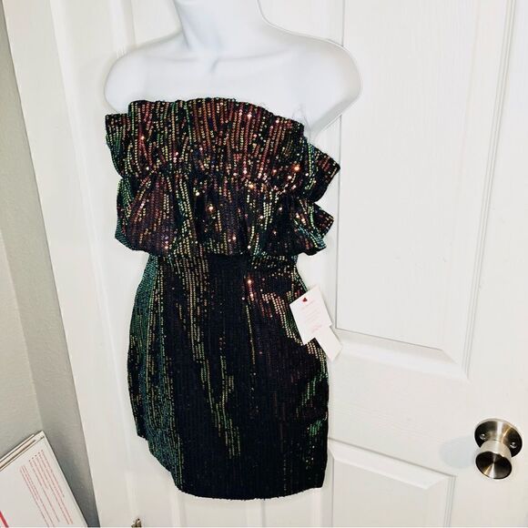 Red Dress Boutique Do+Be Own Your Moment Multicolor Sequin Dress Black S Juniors - Picture 7 of 11